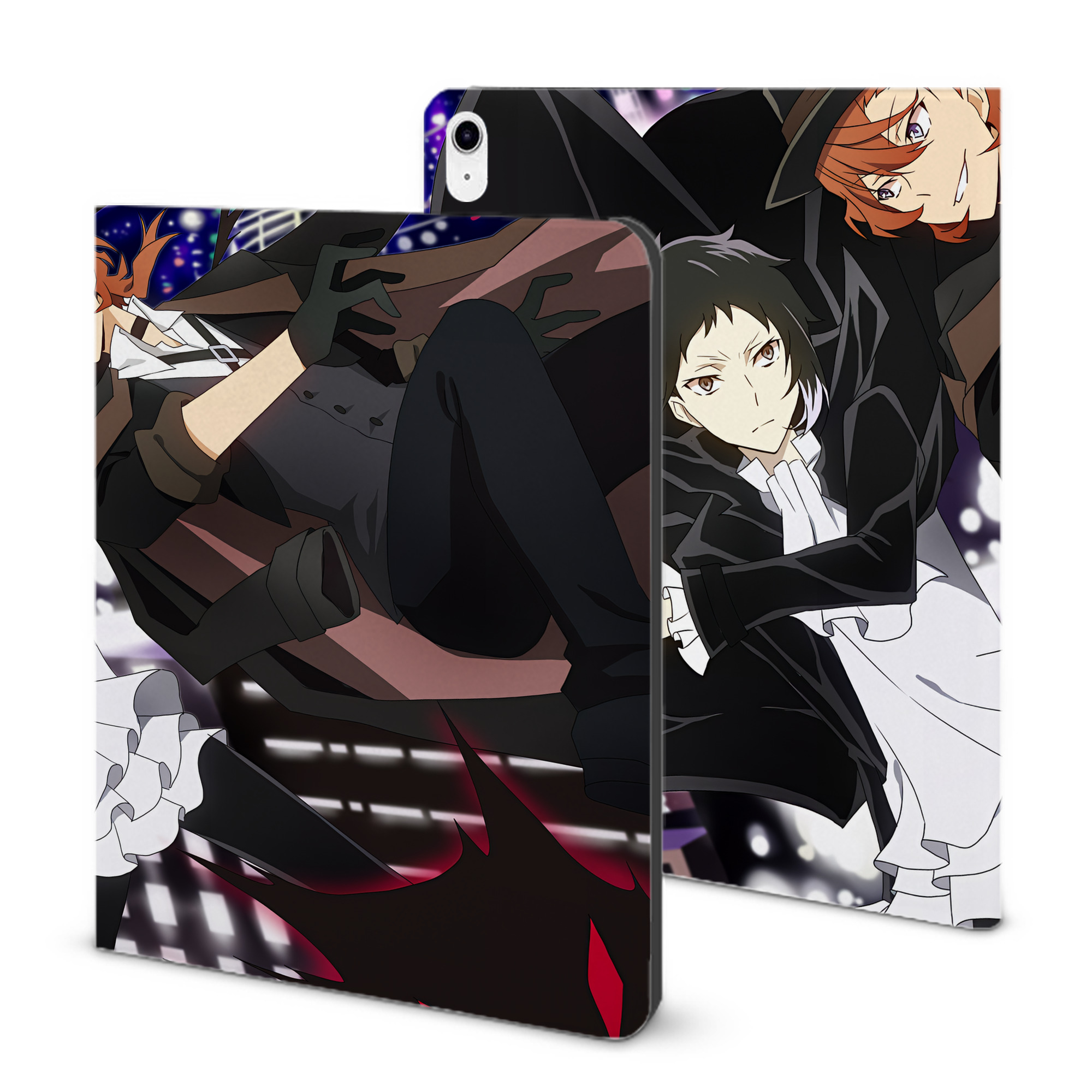 （画像用） 文豪ストレイドッグス Bungo Stray Dogs IPad ケース ブック型 PUレザー TPU 耐衝撃 軽量 薄型 ペン収納なし 全面保護 IPad 各モデル対応